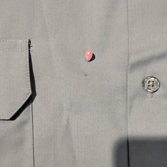 Gold Star Men's Wash N Wear Blue Long Sleeve Uniform Dress Shirt Size  2XL - Picture 12 of 14